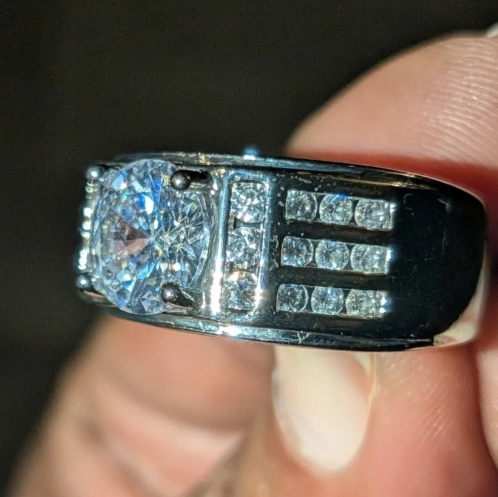 Radiant Silver Crystal Ring